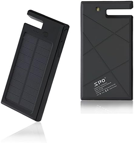 10000mAh Solar Charger with Phone Dock &amp; Flashlight Function, 10000mAh Portable Solar Power Bank, Rainproof Shockproof Solar Charger for iPhone, iPad, Samsung, Tablets, Camera, Black