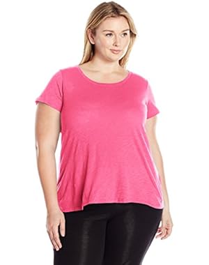 Women's Plus Size Slub Jersey Criss Cross V Back Swing Tee