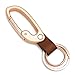 Premium Leather Business Car Key Ring Chain Keychain Keyholder Organizer Buckle Clip with Double Loop (LB-KH-10, Rose Gold)