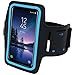 i2 Gear Cell Phone Armband for Running - Workout Phone Holder Case with Adjustable Arm Band Sleeve for Galaxy S10, S9, S8 and iPhone 12, 11, X, XS, XR (Cyan)