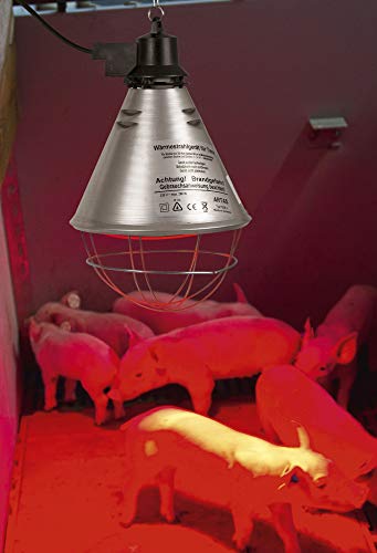 Kerbl Infrarot Wärmestrahler für Ferkel/Küken (ohne Lampe, Alu-Schirm ø 21 cm, Kabel 2,5 m, inkl. Befestigungskette Tragkraft 20 kg, mit Lüftungsschlitzen) 2228 – Bild 4