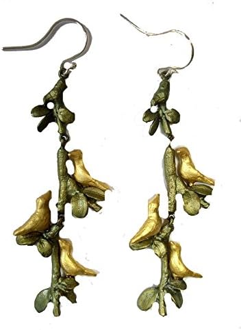 Birds in Boxwood Long Drop Earrings