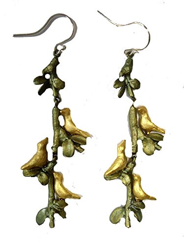 Birds in Boxwood Long Drop Earrings