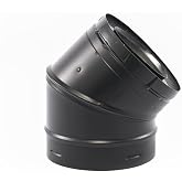 DuraVent DirectVent Pro DVA 4" x 6" Diameter 45 Degree Elbow Black