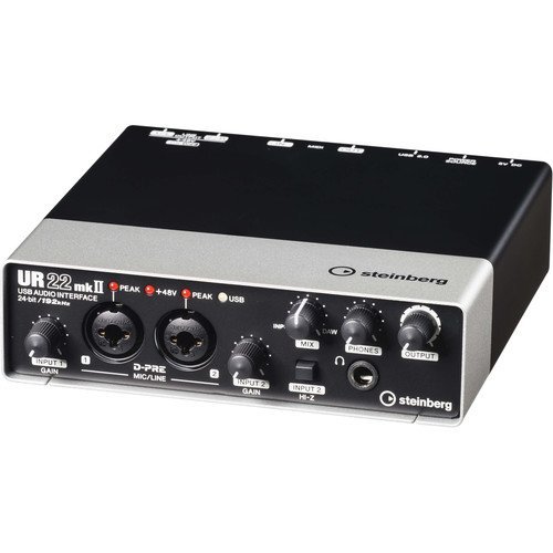 Steinberg UR22mkII USB 2.0 Audio Interface with Dual Microphone Preamps with R100 Stereo Headphones (Black) - Thumbnail 3