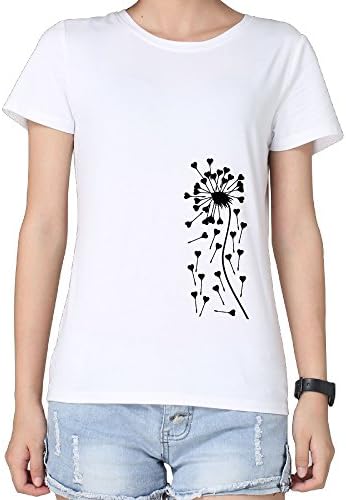 2016 New Fashion Tee Shirt Dandelion Hearts White Shirt Woman's Short-Sleeve
