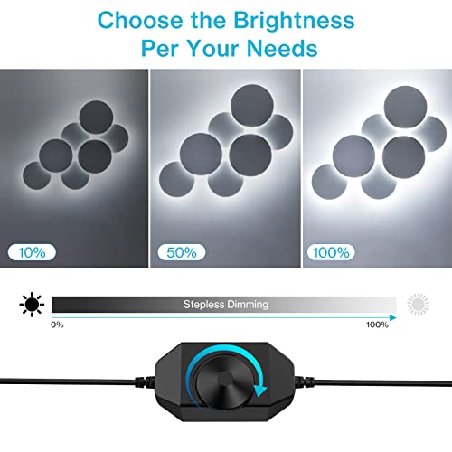 Olafus White LED Strip Lights, 16.4ft Dimmable LED Light Strip, 12V