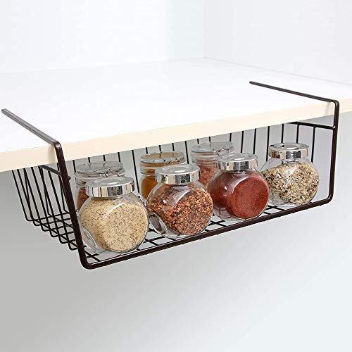 Smart Design Undershelf Storage Basket Medium Snug Fit Arms Steel Metal Wire Rust Resistant Under Shelves Cabinet Pantry Shelf Organization Kitchen 16 X 5 5 Inch Bronze Set Of 6 Pricepulse