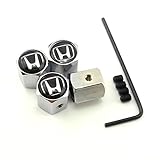 iDoood Tyre Tire Stems Valve Caps Anti-Theft Locking Silver Color for Honda