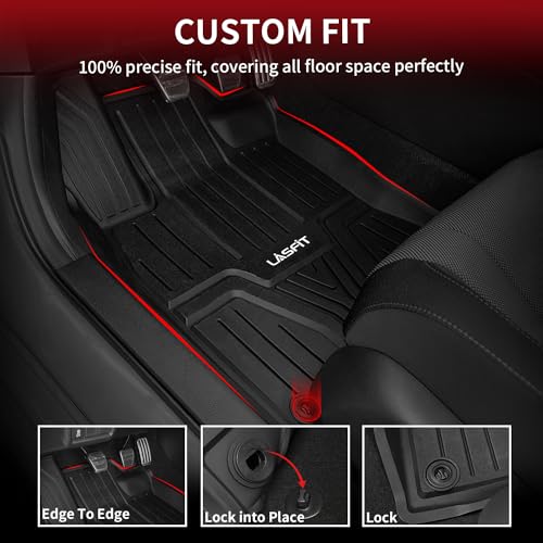 LASFIT 𝐈𝐧𝐣𝐞𝐜𝐭𝐢𝐨𝐧 𝐌𝐨𝐥𝐝𝐞𝐝 Floor Mats for Honda Civic 2022-2026 (Not Fit Hybrid) / for Acura Integra 2023-2026, 𝐍𝐨-𝐂𝐮𝐫𝐥𝐢𝐧𝐠 TPE All Weather Car Liners, 10+ Years Lifespan