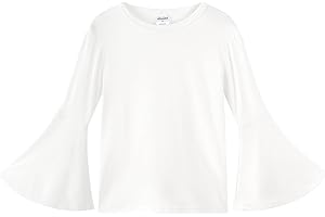 Noomelfish Girls Long Bell Sleeve Top Cute Western Shirts Blouse (5-12 Years)