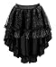 Blidece Women's Lace Steampunk Gothic Vintage Satin High Low Midi Skirt with Zipper