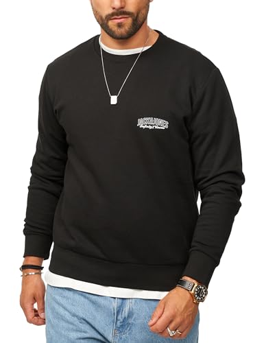 Jack &Amp; Jones Herren Sweatshirt Mit Rundhals Crewneck Pullover Sweater Für Männer Im Regular-Fit Jj24741-Bla-Xl