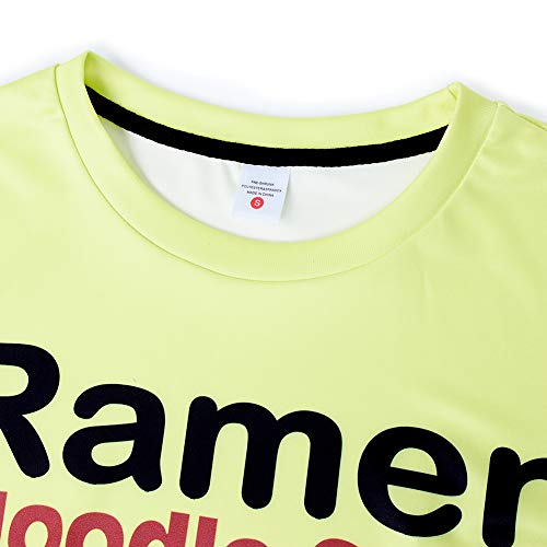 SKYRAINBOW Unisex T Shirt 3D Active Lifelike Ramen Noodle Soup Shirts Sportswear Personalized Funny Chicken Flavor Crew Neck Short Sleeve White Yellow