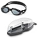 Aqua Sphere Kaiman Swim Goggles with Tinted Lens (Black). UV Protection Anti-Fog Swimming Goggles for Adults
