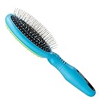 Dog Hair Brush & Rubber Dog Hair Remover By Boshel - 2 in 1 Ergonomic Pin Brush Detangles & Eliminates Excess Undercoat Fur & Cleans the Hair from your Clothes Etc. with the same Dog grooming Brush