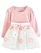 NNJXD Baby Girl Long Sleeve Cotton Kids Casual School Dress for Children Size 9-12 Months Pink