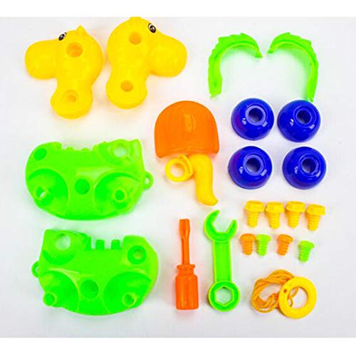 BeesClover Children Hands-on Assembling Nut Tool Combination Detachable Puzzle Dis-Assembly Education Toy for Kids Disassembly Toys [Camel + Pterosaur + Tyrannosaurus Rex - PVC Bag]