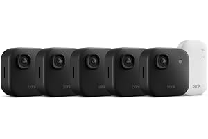 Blink Outdoor 2K+ (newest model) with 1-Year Plus plan â€” 2K video resolution, Color Vision in low light, and noise cancellation. Sync Module included â€” 5 camera system (Black)