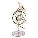 Gold French Horn Music Instrument Miniature Replica with Case,Multicolor,Size 3.75 in. by Broadway Gift