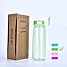 BOTTLED JOY BPA Free Tritan Bite Valve Water Bottle with Straw and Handle, Wide Mouth 100% Leak Proof Camping Water Bottles 27oz 800ml (Green)
