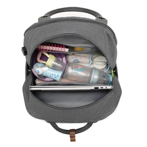 LAND GRANDE AMOR mochila maternidade bolsa para bebê Mamãe Fralda Sacos mochila Mummy Grande Capacidade Viagem Fralda Sacos Multi-função Maternidade (Cinzento escuro)