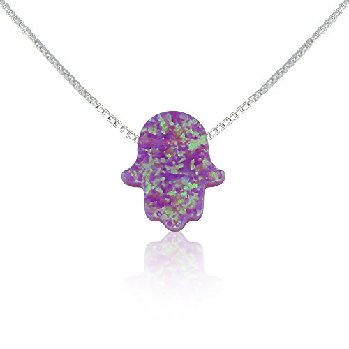 Pink Opal Hamsa Hand Necklace - 15 to 22 Inch