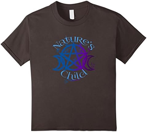 Kids Nature's Child Wicca Triple Moon Goddess Pentacle T-shirts 10 Asphalt