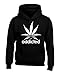 Addicted White Leaf Unisex Hoodie Weed Related Sweatshirts Medium Black