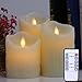 Flameless Candles LED with Remote Timer Flickering Light Pillar Real Drip Wax for Christmas Halloween Decoration Set of 3