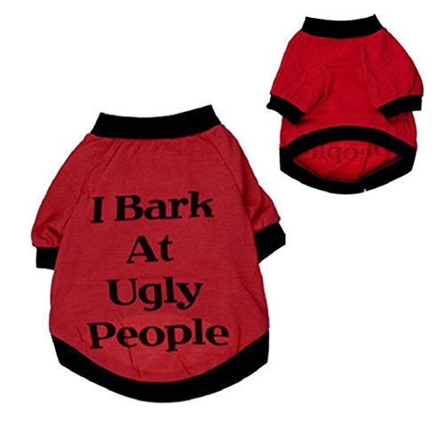 Howstar Pet Shirt, Cute Puppy Dog Clothing Summer Cool Vest for Pet Sweatshirt I Bark at Ugly People (XS, Black)