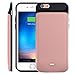 iPhone 6 Plus/ 6s Plus Battery Case 7200mAh, MAXBEAR Rechargeable External Battery Portable Power Charger Protective Charging Case for Apple iPhone 6+/6s+ (5.5 Inch)-Rose Gold