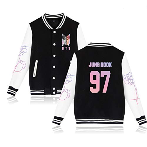 Kpop Jung Kook Baseball Jacket Unisex Uniform Love Yourself Sweatshirt Sweater Coat - Thumbnail 6