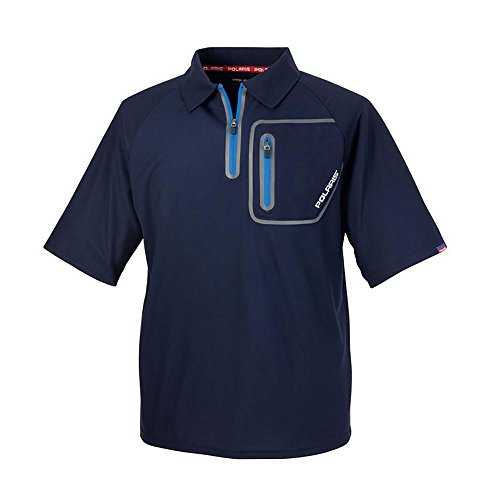 Polaris Men's Navy Blue Black Ice Tech Water Wicking Polo Shirt