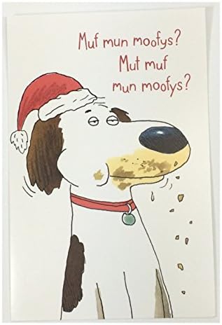 Christmas Card From dog(Muf mun moofys? Mut muf mun moofys?...)By American Greetings pk of 3