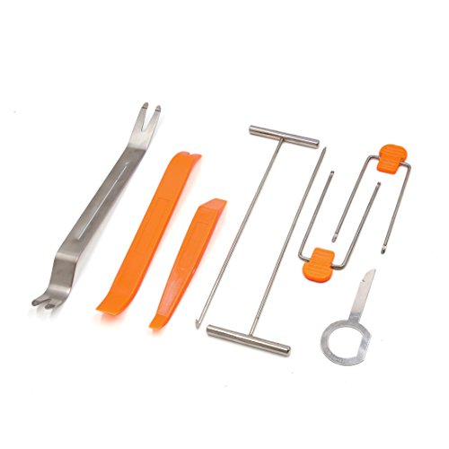 Click Here to See More Images uxcell Car Radio Door Clip Trim Dashboard Audio CD Removal Dismantle Pry Tools 8 in 1