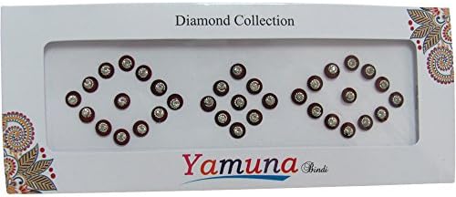 Indian Fashion Art Bollywood Head Tattoo Sparkling Crystal Stick-On Reuseable Bindi Set No11