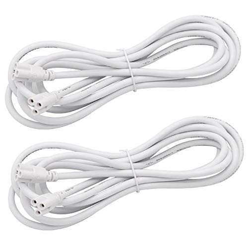 T5 T8 Extension Cords, 10 ft 3 Meter Connector Cord, 3-Prong Extended Power Cable for Integrated LED Tube Light, Single LED Shop Garage Light Fixture, Under Cabinet Lights Pack of 2 - Thumbnail 7