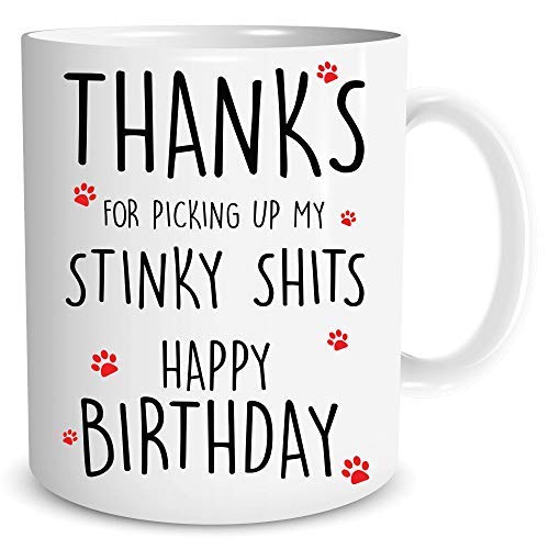 Funny Gift from The Dog Happy Birthday Gift Present Dog Dad Dog Mug Gift Thanks for Picking Up My Stinky Shits Banter Joke Humour WSDMUG1491