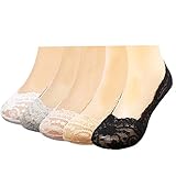 KF Baby No Show Full Cuff Silicone Grip Lace Socks, 5 Pairs, Infants to Toddlers