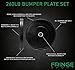 OneFitWonder 260 Lbs Bumper Plates Set/Virgin Rubber, Low Bounce, Odorless Premium Olympic Weight Plates for Crossfit Training/Weight Lifting/Home Includes Pair of 10 lbs,15 lbs,25 lbs,35 lbs,45 lbs