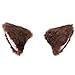 BAOPLAYKIDS Cat Fox Wolf Long Fur Ears Hair Clip Headwear Cosplay Halloween Costume (Brown&Pink)