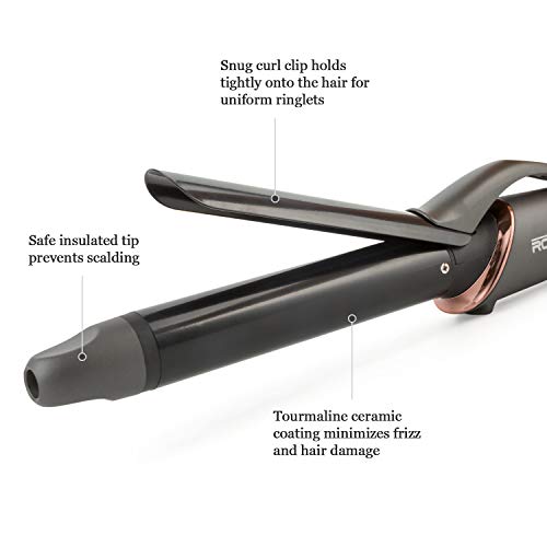 Curling Iron 1 Inch Hair Curling iron wand Ceramic Tourmaline Coating Curling Wand Instant Heat up to 470°F (Dual Voltage,Include Heat Resistant Glove) - Thumbnail 4