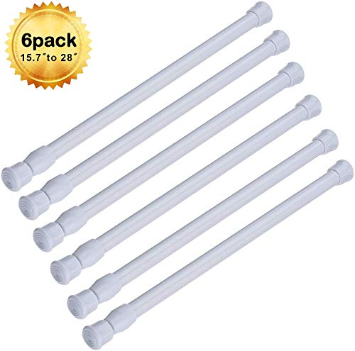AIZESI 2PCS Spring Tension Curtain Rod, 16 to 28-Inch (Tension Rods-15.7-28inch 6PCS)
