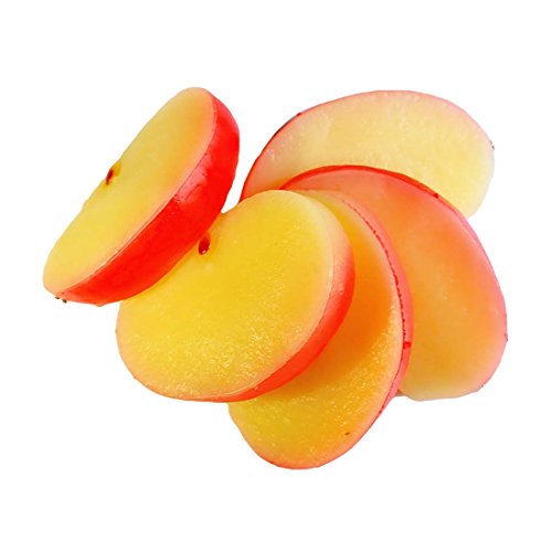 5Pcs Artificial Apple Slices, Fake Fruits For Decoration, Garnish Faux Food House Bar Decoration Cocktail Party Ornament (Red)