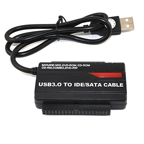 OLLGEN USB 3.0 to S-ATA SATA IDE Cable for 2.5" 3.5" UASP SATA SSD HDD 5.25" DVD-ROM External HDD Hard Disk Driver Converter Adapter Cable OTB Function with 12V Power Supply