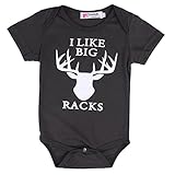 Baby Boys Girls Cute Deer Bodysuits Toddler Rompers Outfits White (3-6M, Dark green)