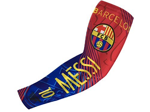 Forever Fanatics Barcelona Messi #10 Soccer Fan Compression Arm Sleeves ✓Breathable Apparel ✓ Muscle Recovery ✓ Improve Circulation (Youth Size (6-13 yrs), Barcelona Messi #10)