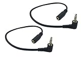 CERRXIAN 1Ft 3.5mm 4 Pole Male to 3 Pole Female Gold Plated Stereo Audio Cable Headset Extension Cable for Phones, Headphones, Speakers, Tablets, PCs, MP3 Players and More(2-Pack)