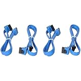 C&E 4 Pack 18-Inch SATA III 6.0 Gbps Cable with Locking Latch and 1 x 90-Degree Plug